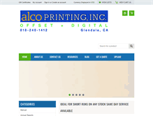 Tablet Screenshot of alcoprinting.com